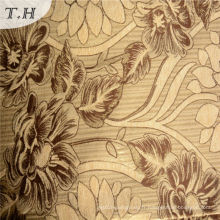 Belle fleurs et feuilles Chenille Jacquard avec de l&#39;or mosaïque (FTH32064)